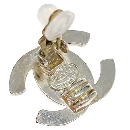 Chanel CC Turnlock Earrings Clip-On Silver Small 96A