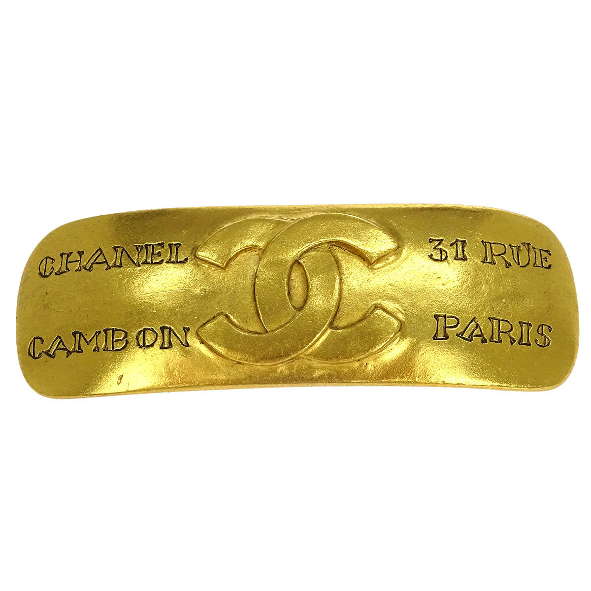 Chanel Hair Clip Barrette Hair Accessories Gold 99A