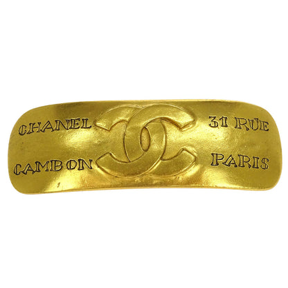 Chanel Hair Clip Barrette Hair Accessories Gold 99A