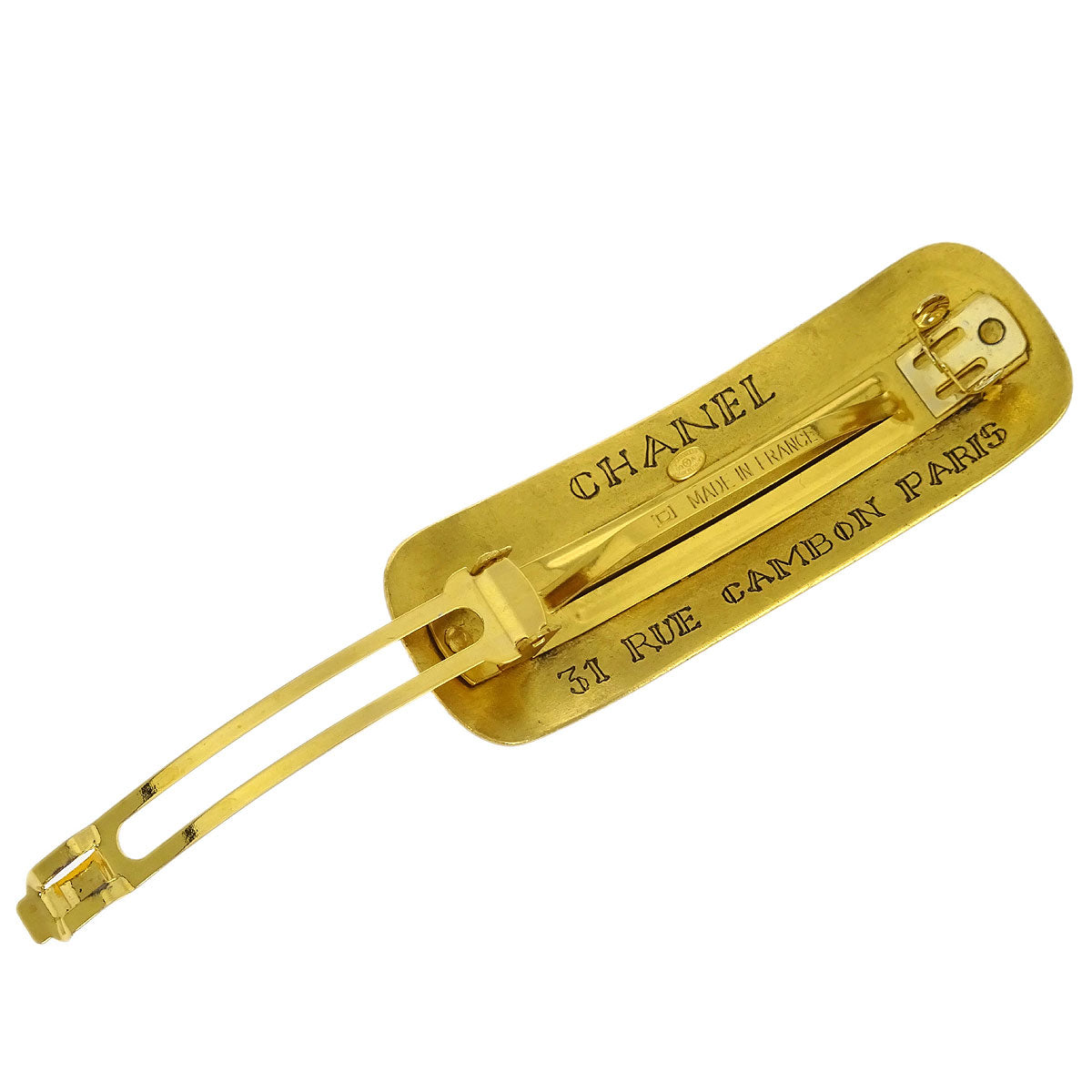 Chanel Hair Clip Barrette Hair Accessories Gold 99A