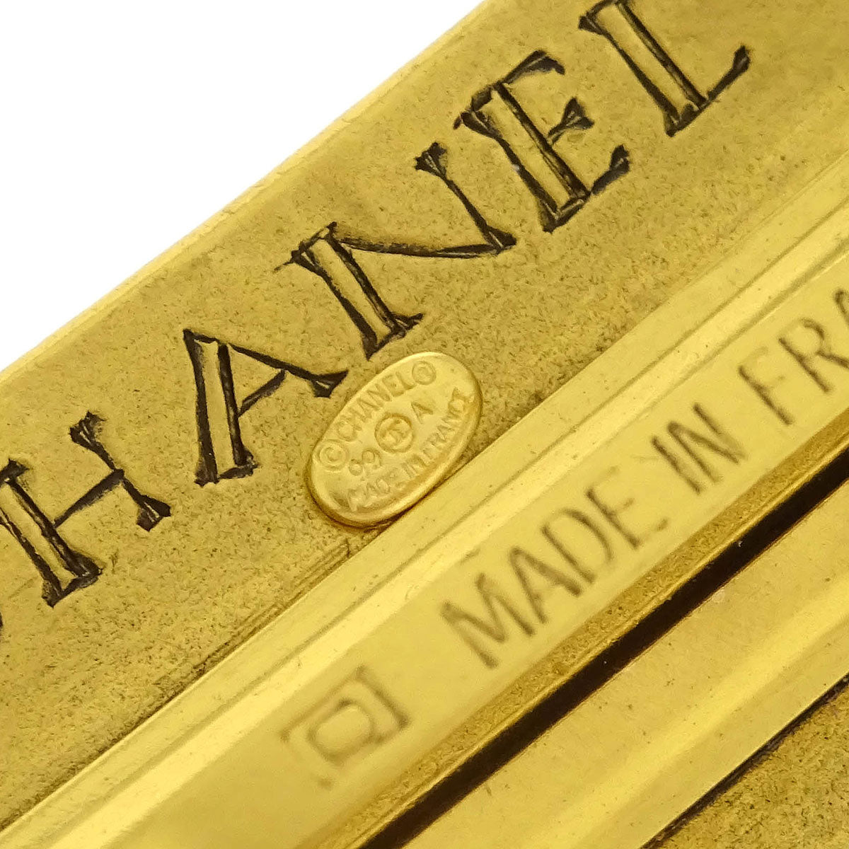 Chanel Hair Clip Barrette Hair Accessories Gold 99A