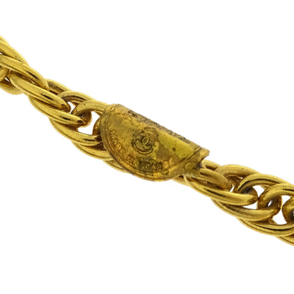 Chanel CC Chain Pendant Necklace Rhinestone Gold