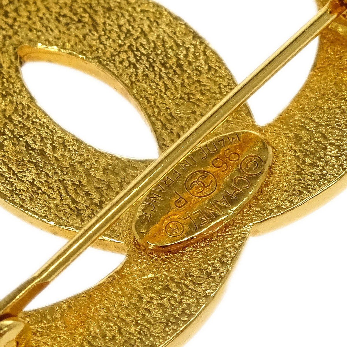 Chanel Brooch Pin Gold CC Medallion Dangle 96P