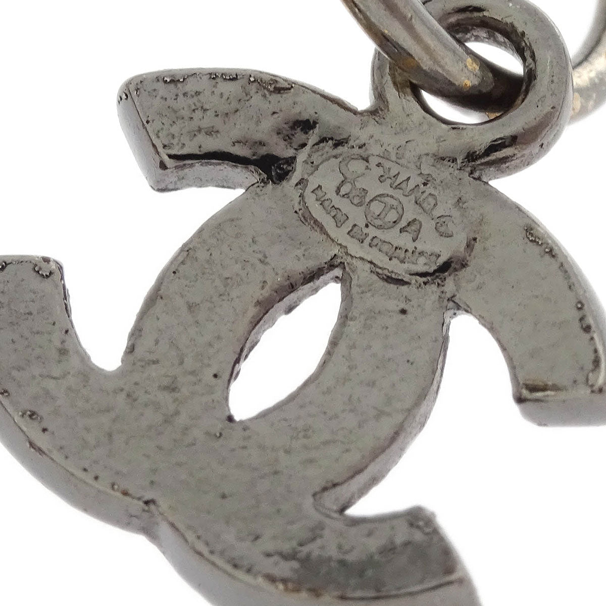 Chanel Piercing Dangle Earrings Silver CC 06A