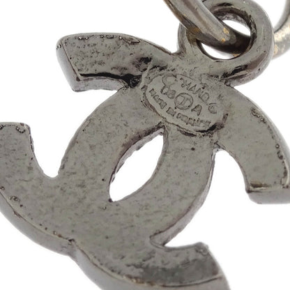 Chanel Piercing Dangle Earrings Silver CC 06A