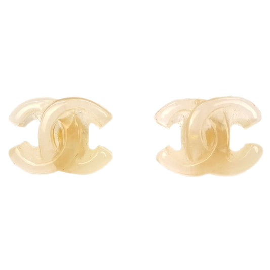 Chanel Piercing Earrings Clear CC 01P