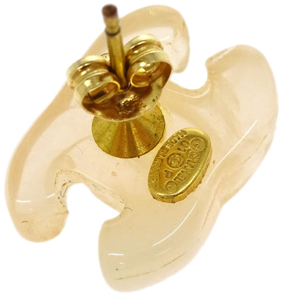 Chanel Piercing Earrings Clear CC 01P