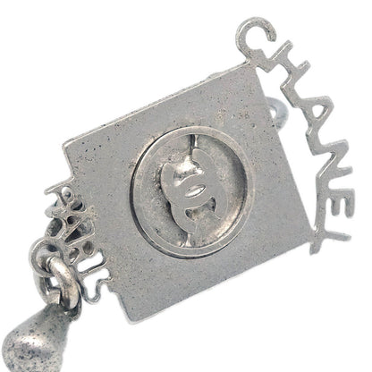 Chanel Dangle Piercing Earrings Silver 00C