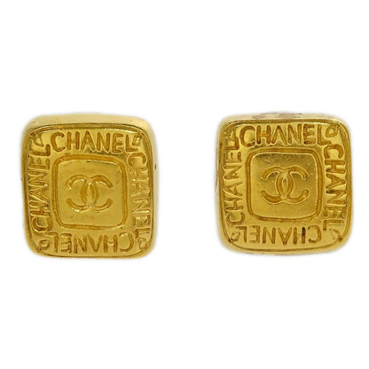 Chanel Square Earrings Clip-On Gold 99A
