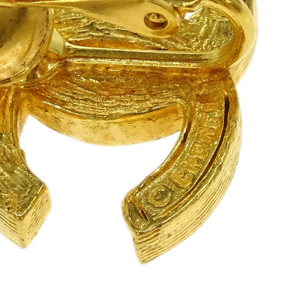 Chanel Gold CC Earrings Clip-On Rhinestone 2084