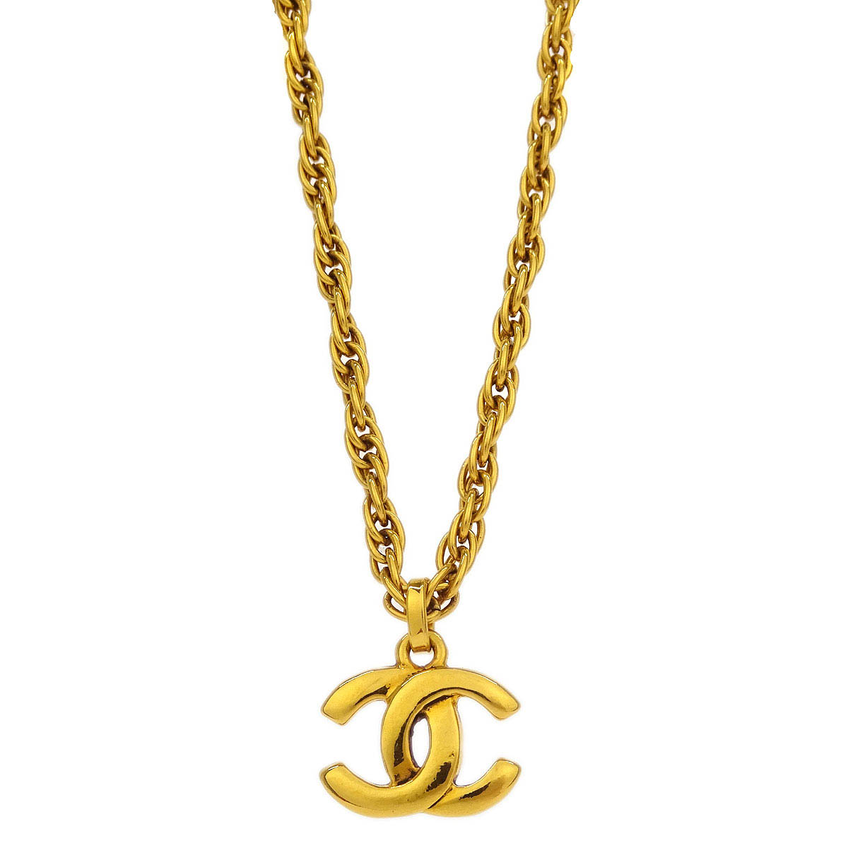 Chanel Gold CC Chain Pendant Necklace
