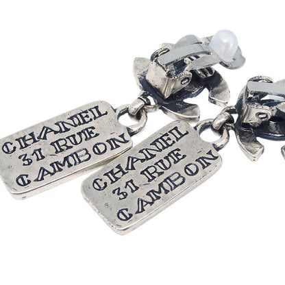 Chanel Dangle CC Earrings Clip-On Silver 99A