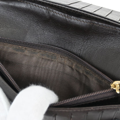 Celine * Brown Leather Canvas Macadam Wallet