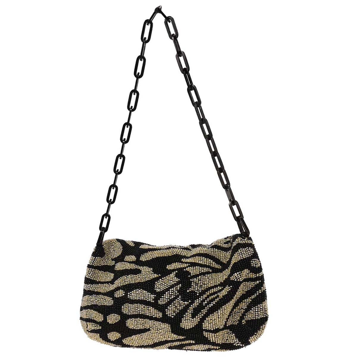 Gucci Black Gray Beaded Handbag