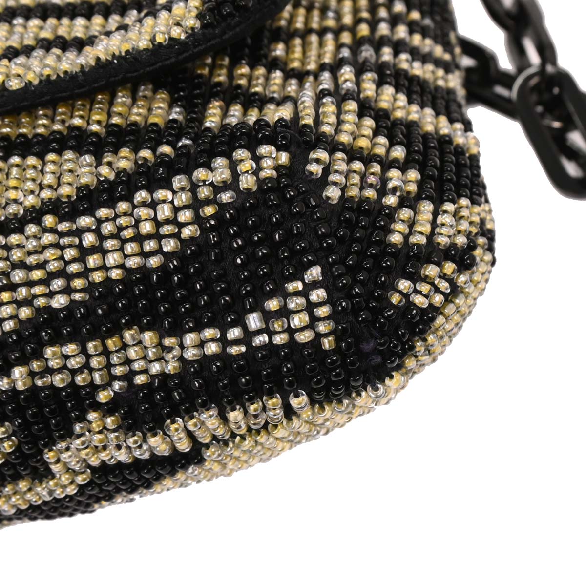 Gucci Black Gray Beaded Handbag