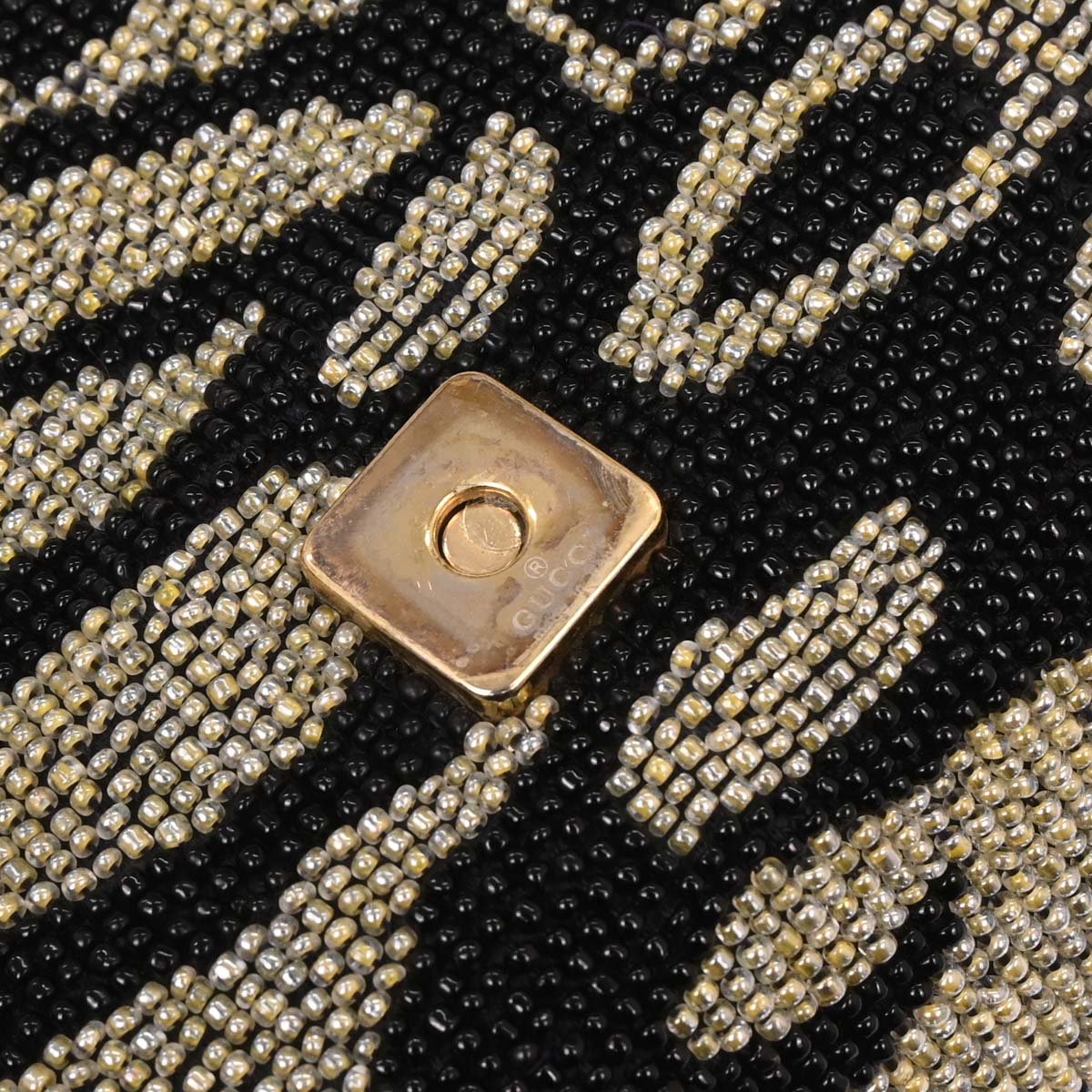 Gucci Black Gray Beaded Handbag