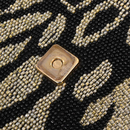 Gucci Black Gray Beaded Handbag