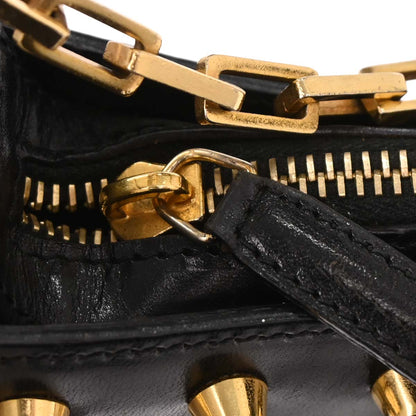 Fendi Black Brown Studded Zucca Handbag