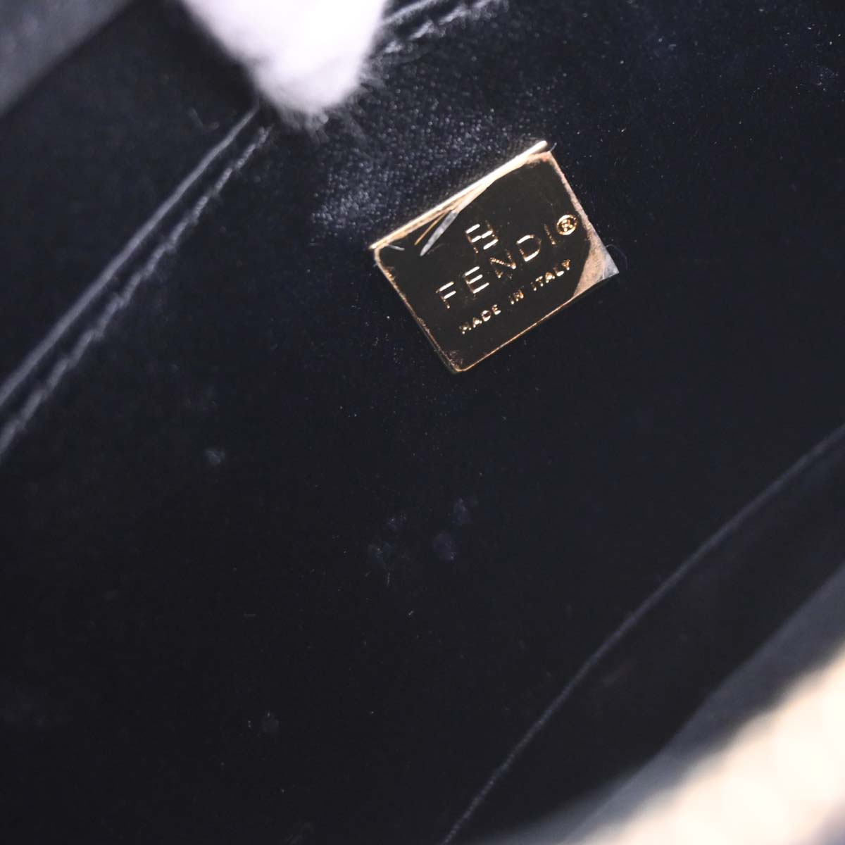 Fendi Black Brown Studded Zucca Handbag