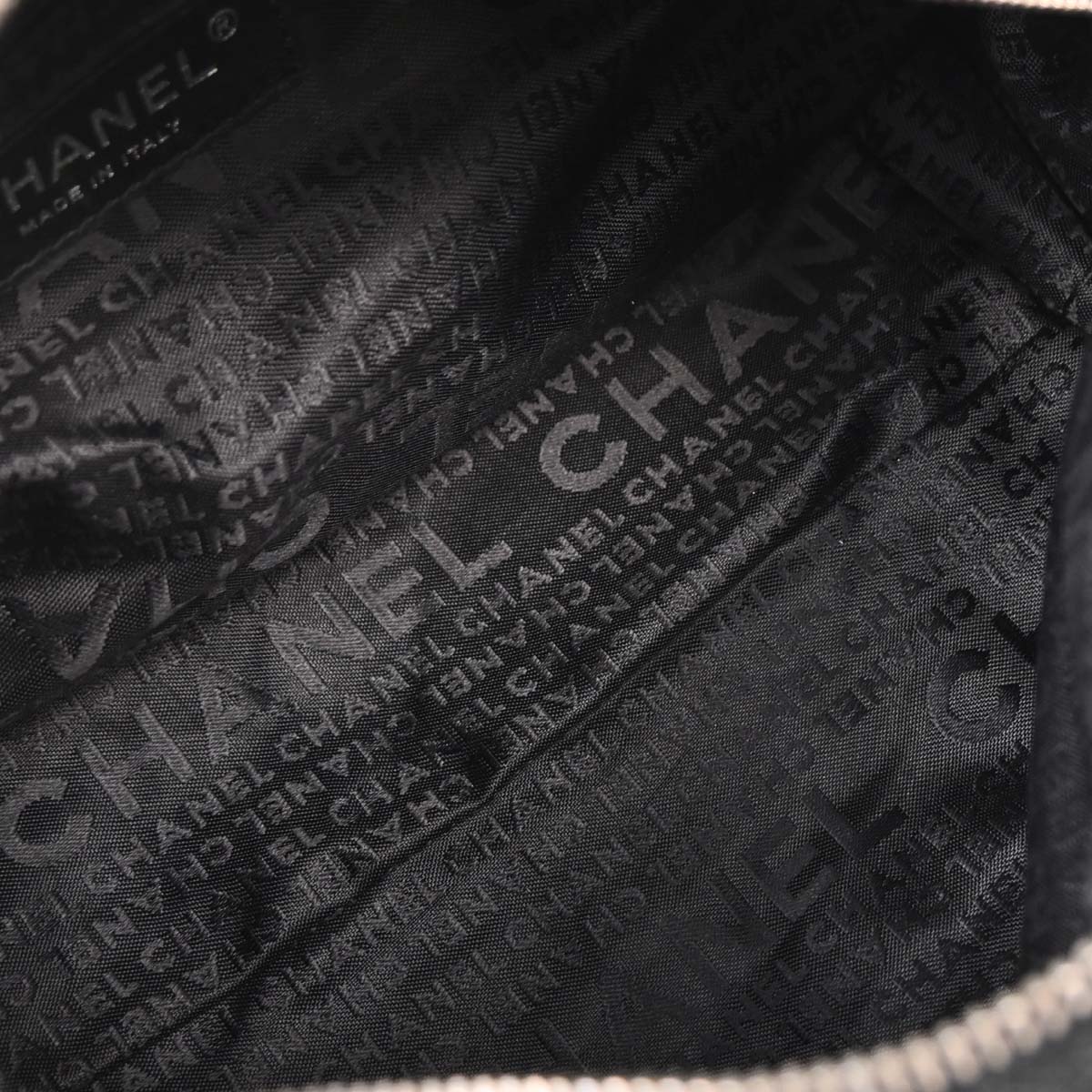 Chanel 2005-2006 Black Silver Cotton Jacquard Chain Handbag