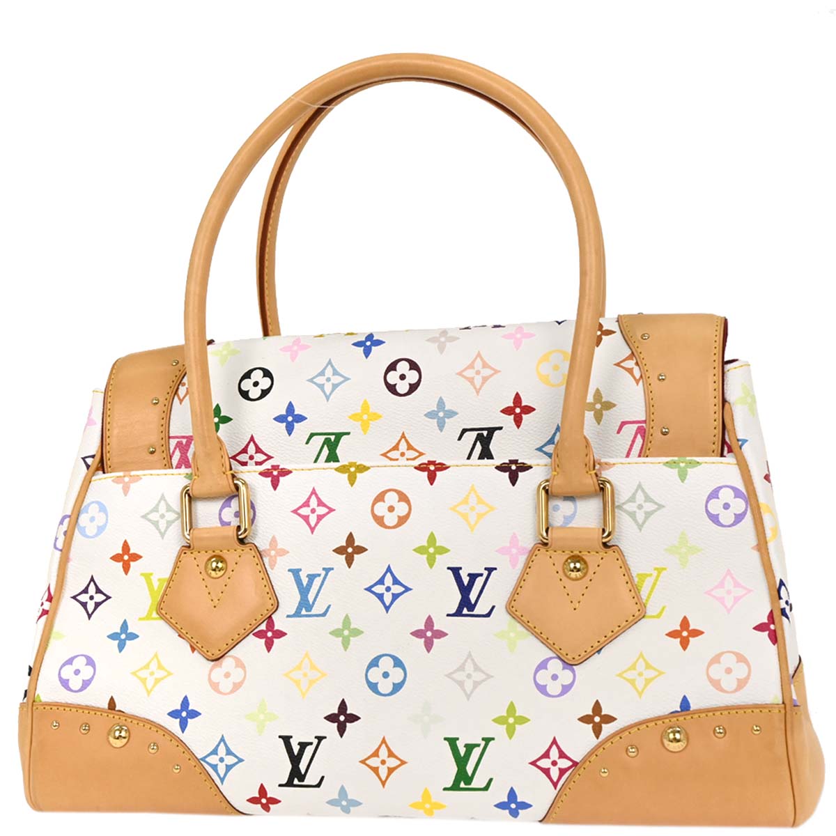 Louis Vuitton White Multicolor Beverly GM Handbag M40201