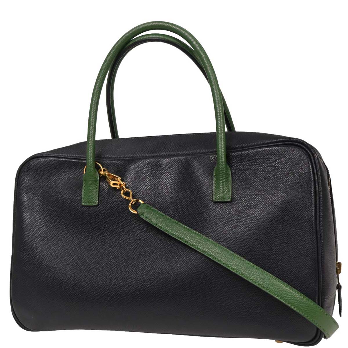 Hermes Green Blue Indigo Courchevel Lorraine Handbag