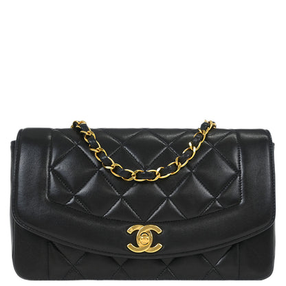 Chanel Black Lambskin Small Diana Shoulder Bag