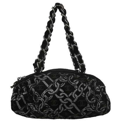 Chanel 2005-2006 Black Canvas Chain Print Handbag