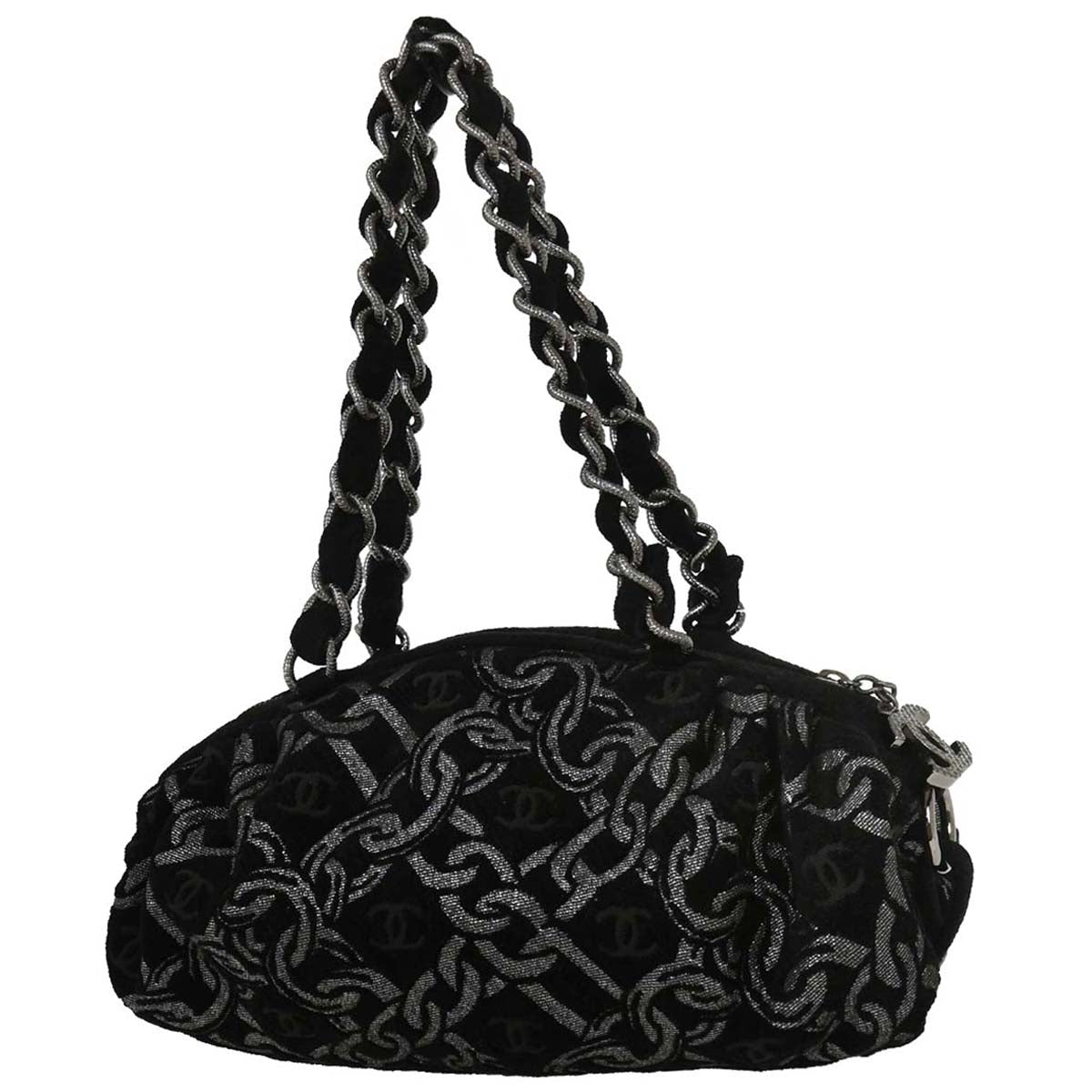 Chanel 2005-2006 Black Canvas Chain Print Handbag – AMORE Vintage