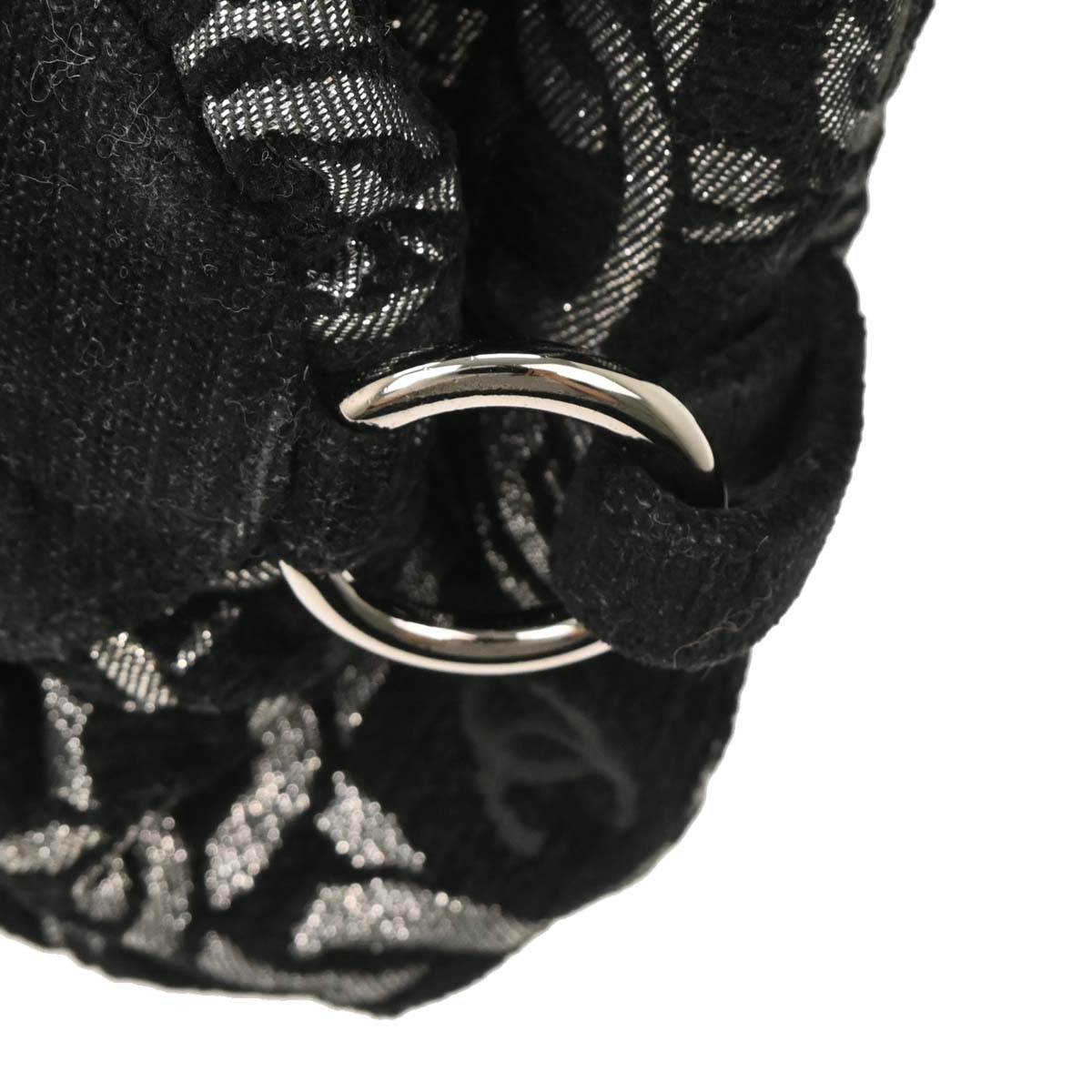 Chanel 2005-2006 Black Canvas Chain Print Handbag