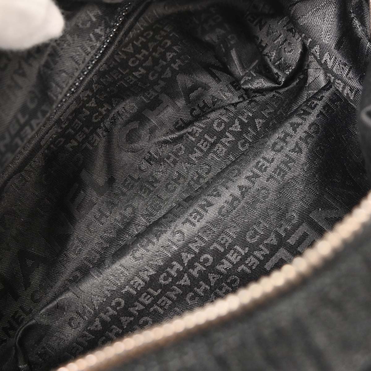 Chanel 2005-2006 Black Canvas Chain Print Handbag