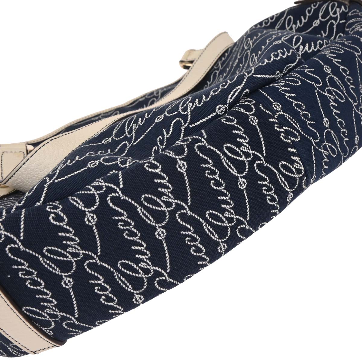 Gucci Navy Canvas Abbey Hobo Handbag