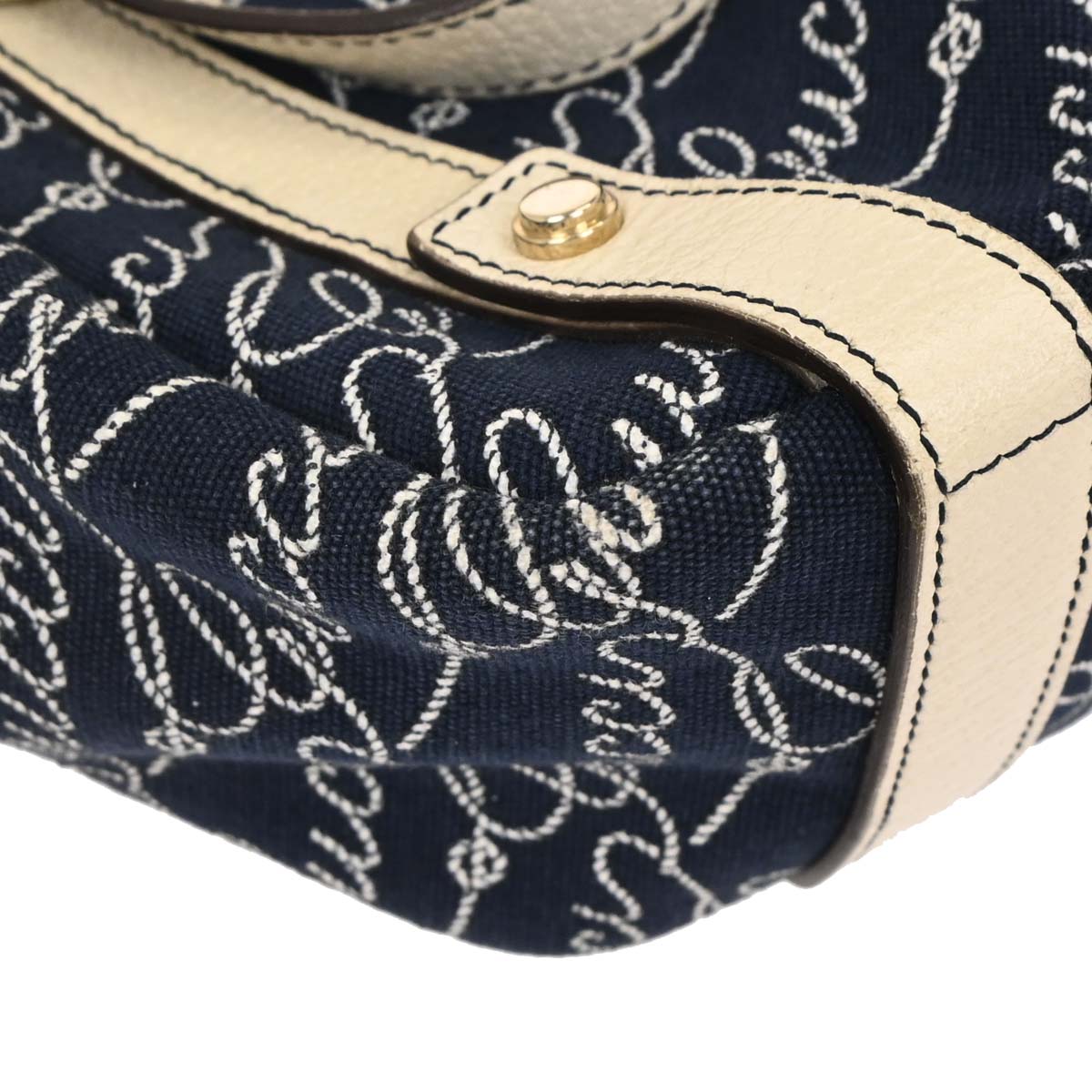 Gucci Navy Canvas Abbey Hobo Handbag