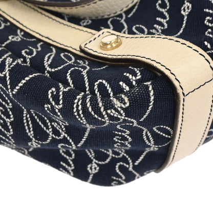 Gucci Navy Canvas Abbey Hobo Handbag