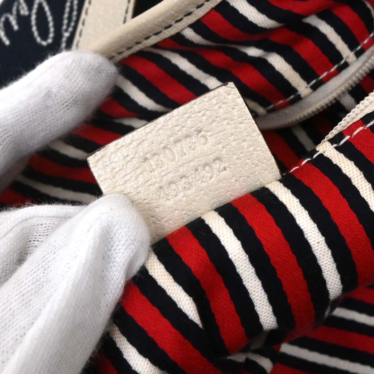 Gucci Navy Canvas Abbey Hobo Handbag