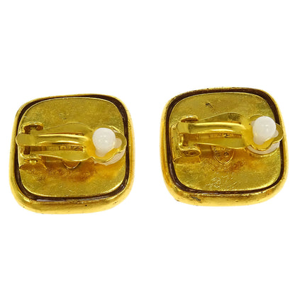 Chanel Square Earrings Clip-On Gold 99A