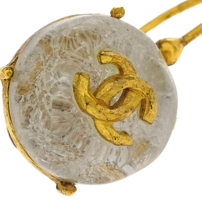 Chanel Piercing Earrings Clear Button 99P