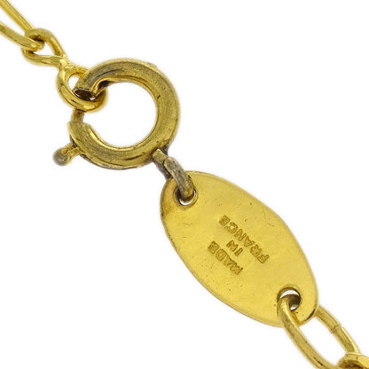 Chanel Medallion Pendant Necklace Rhinestone Gold 3438/1982