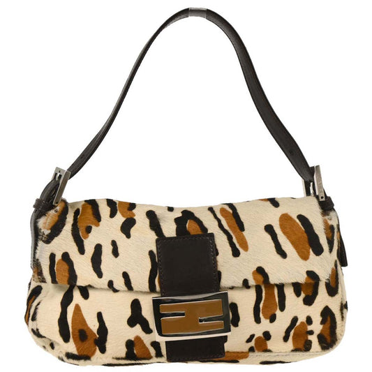 Fendi * White Pony Hair Baguette Handbag