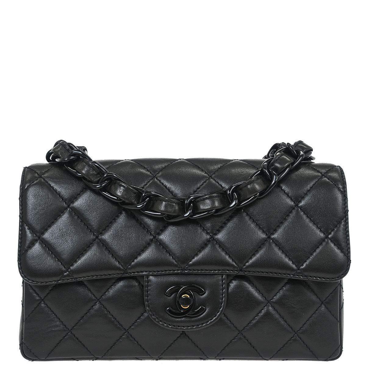 Chanel 1997-1999 Black Lambskin Shoulder Bag
