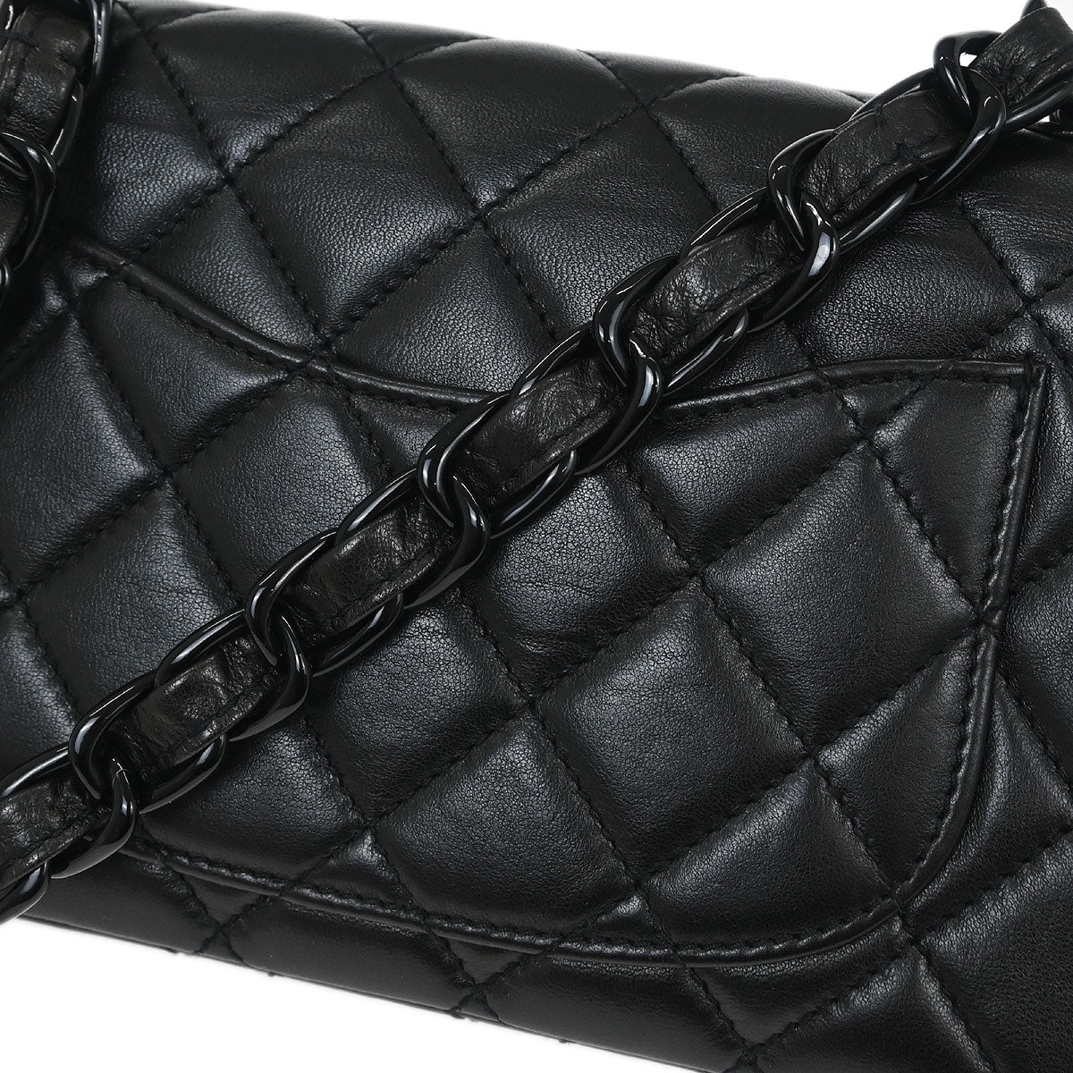 Chanel 1997-1999 Black Lambskin Shoulder Bag