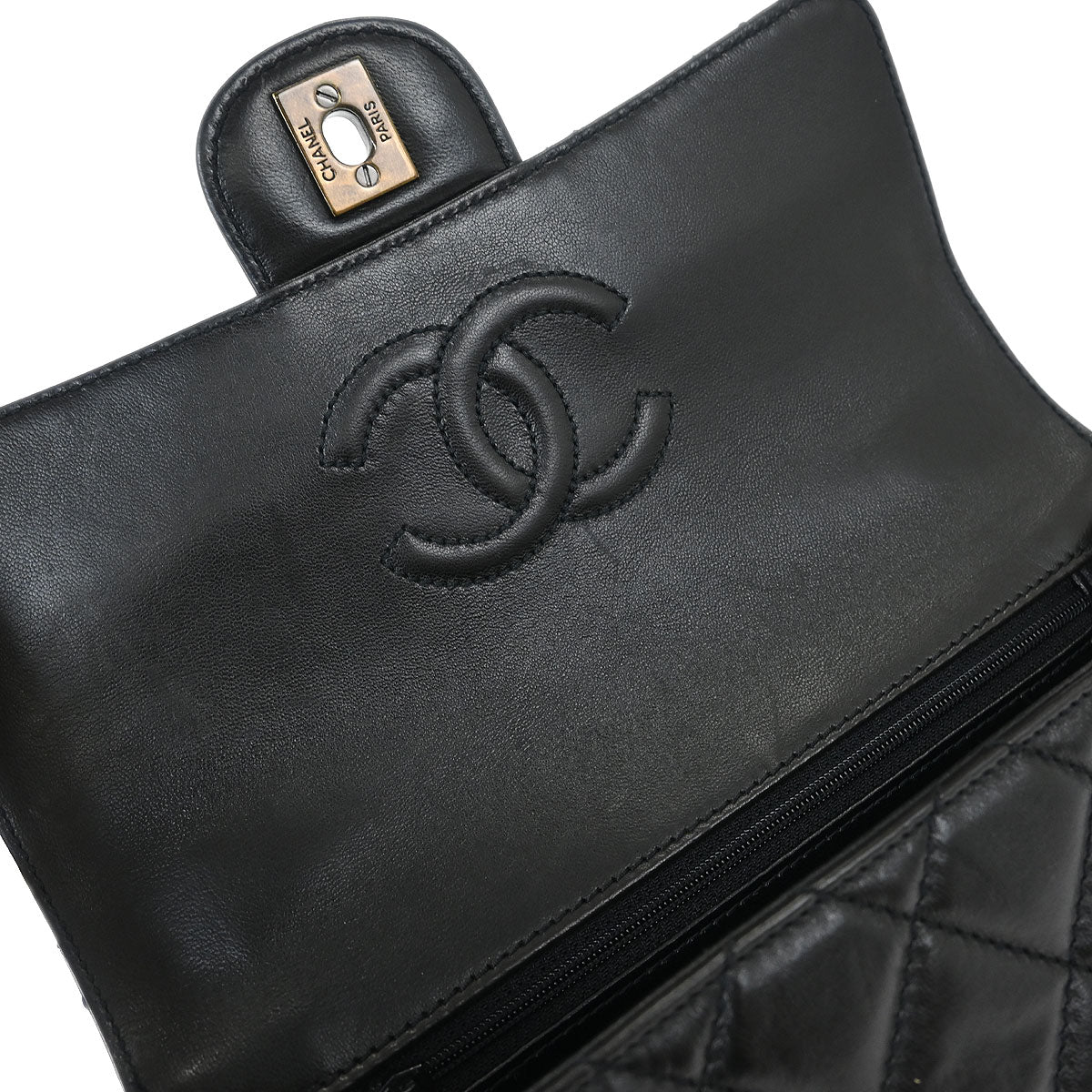 Chanel 1997-1999 Black Lambskin Shoulder Bag