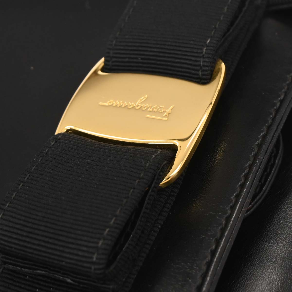 Salvatore Ferragamo Black Vara Bow Handbag