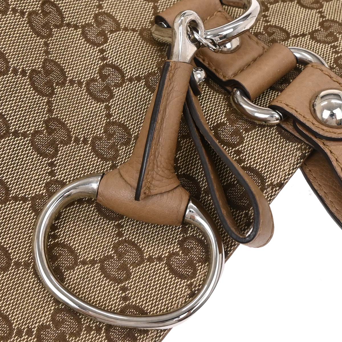 Gucci Beige Horsebit GG Tote Handbag