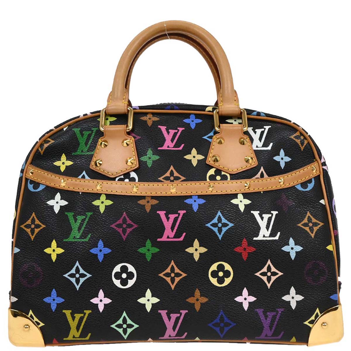Louis Vuitton 2005 Black Monogram Multicolor Trouville Handbag M92662