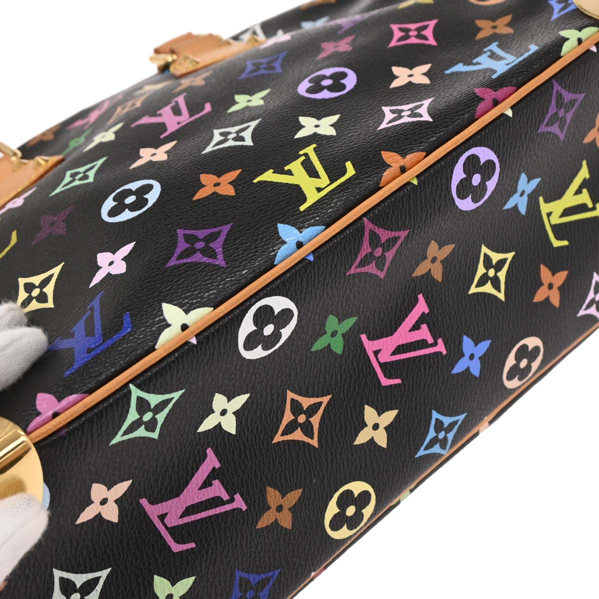 Louis Vuitton 2005 Black Monogram Multicolor Trouville Handbag M92662