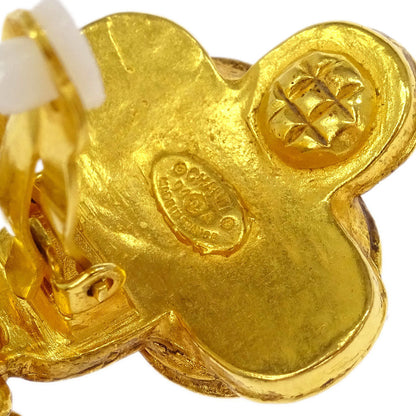 Chanel Fringe Dangle Earrings Clip-On Gold 94A