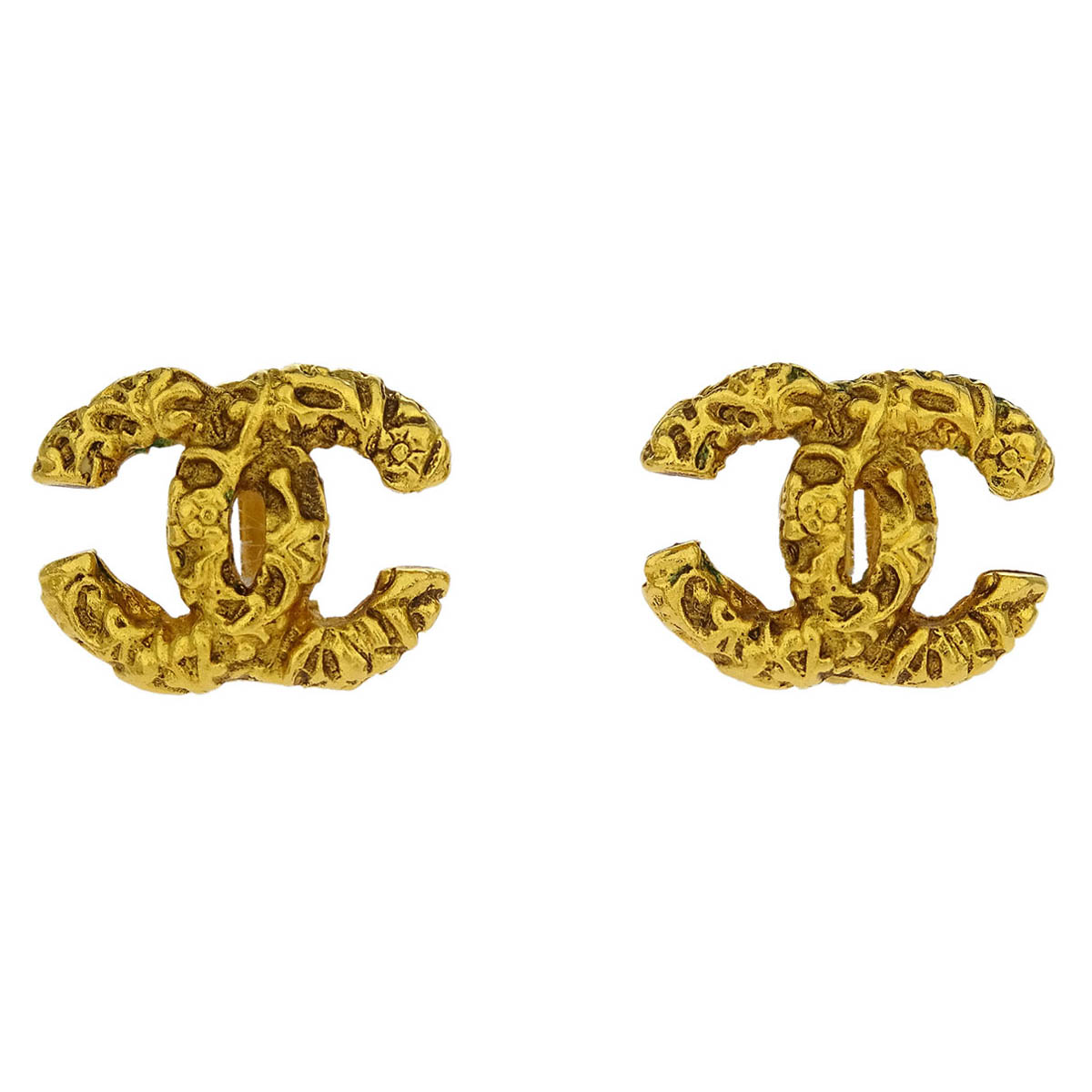 Chanel Gold CC Earrings Clip-On Small 93A