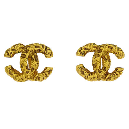 Chanel Gold CC Earrings Clip-On Small 93A