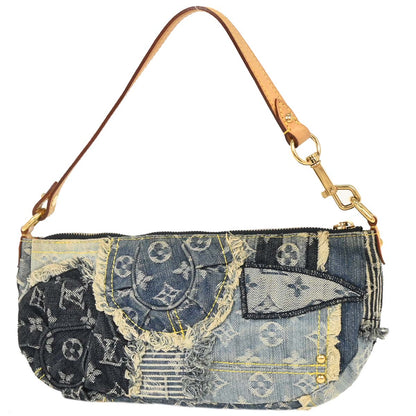 Louis Vuitton Blue Monogram Denim Patchwork Pouchy Handbag M95382